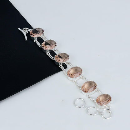 Pink Morganite Gemstone Bracelet
