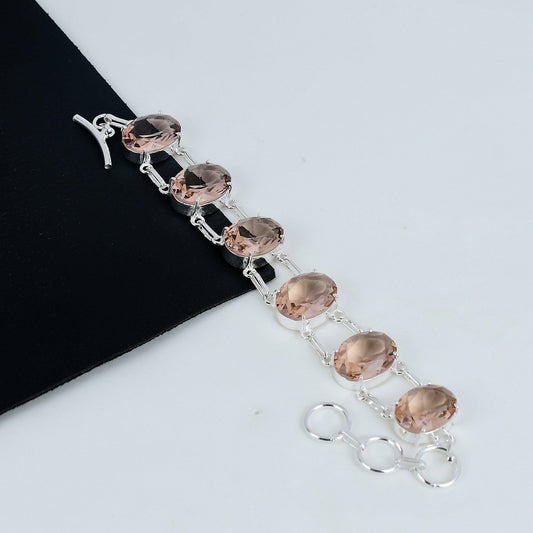 Pink Morganite Gemstone Bracelet
