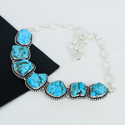Blue Turquoise Gemstone Necklace