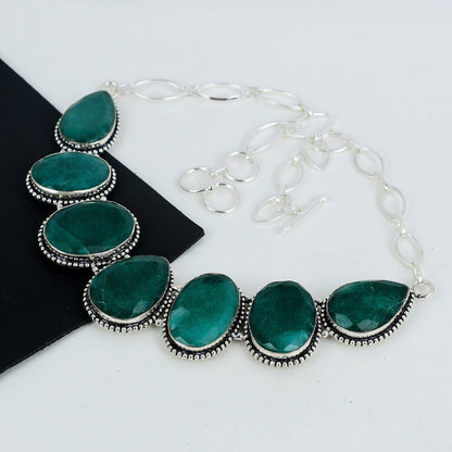 Emerald Green Sterling Silver Necklace