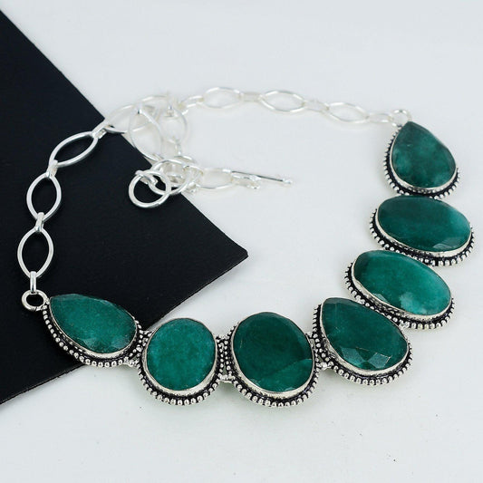Emerald Green Sterling Silver Necklace