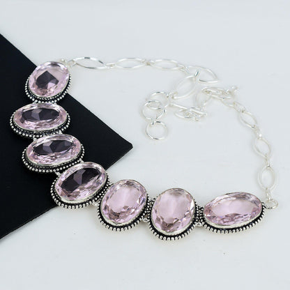 Pink Kunzite Gemstone Necklace