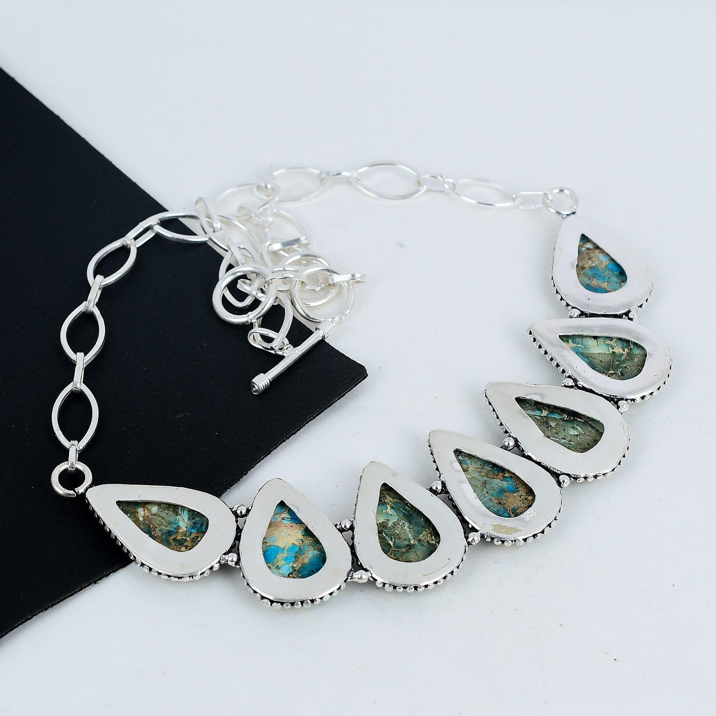 Silver Sea Sediment Gemstone Necklace