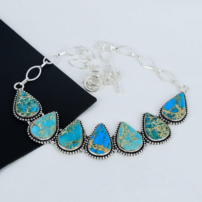 Silver Sea Sediment Gemstone Necklace