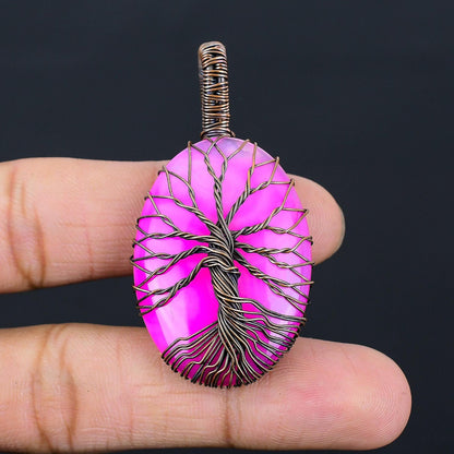Pink Botswana Agate Gemstone Pendant