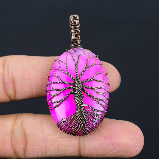 Pink Botswana Agate Gemstone Pendant