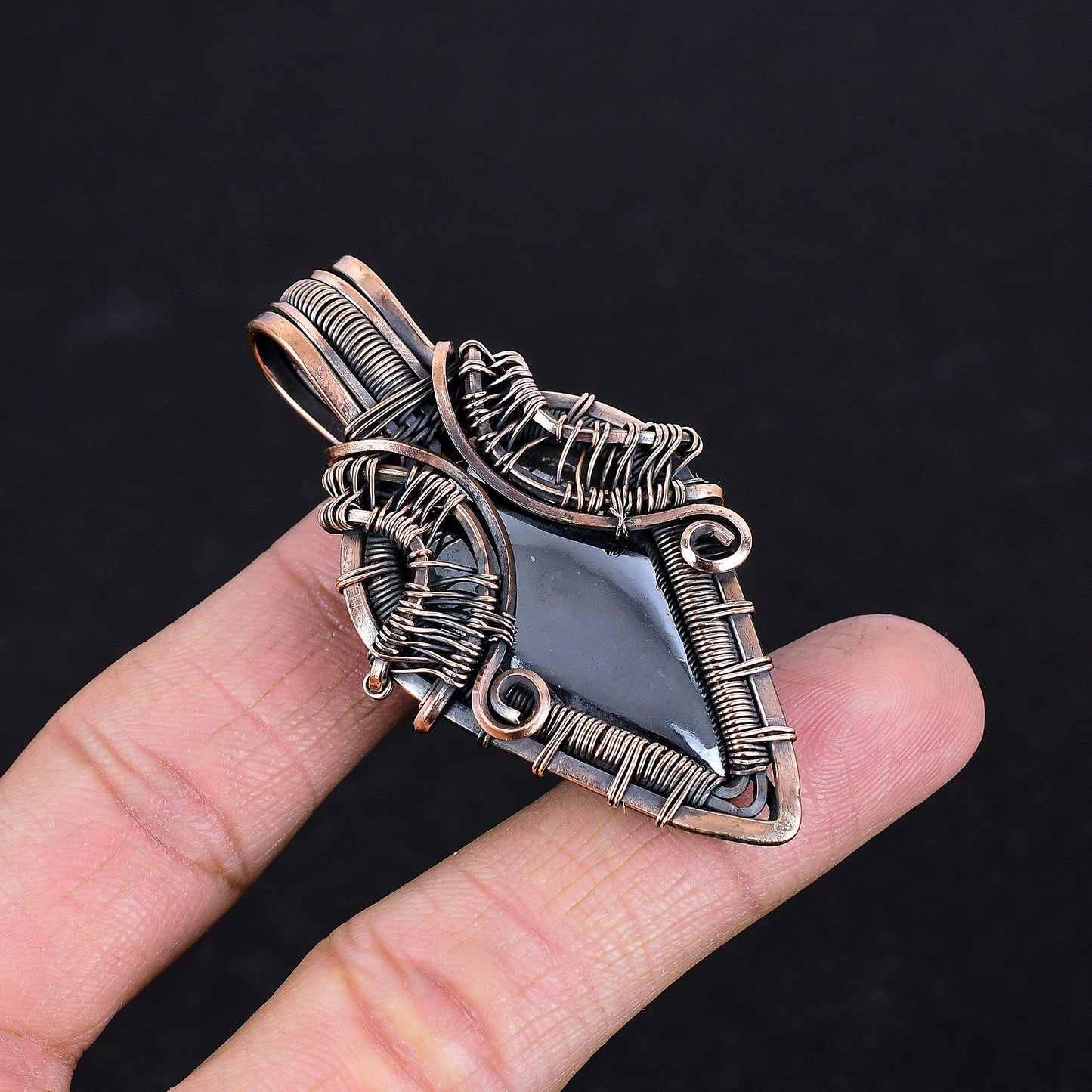 Black Shungite Gemstone Pendant