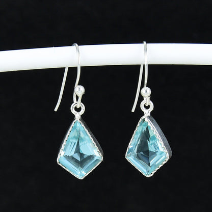 Swiss Blue Topaz Gemstone Earrings
