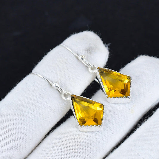 Yellow Citrine Kite Earrings