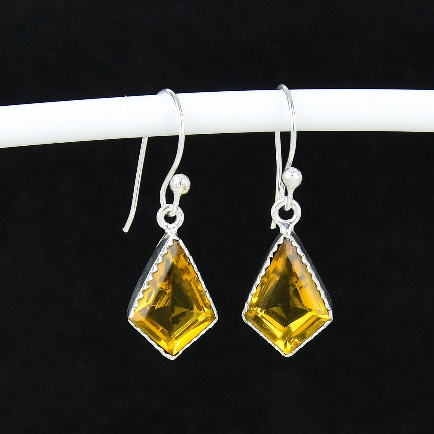 Yellow Citrine Kite Earrings
