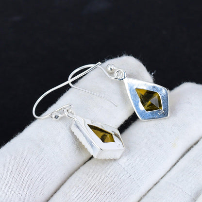 Yellow Citrine Kite Earrings