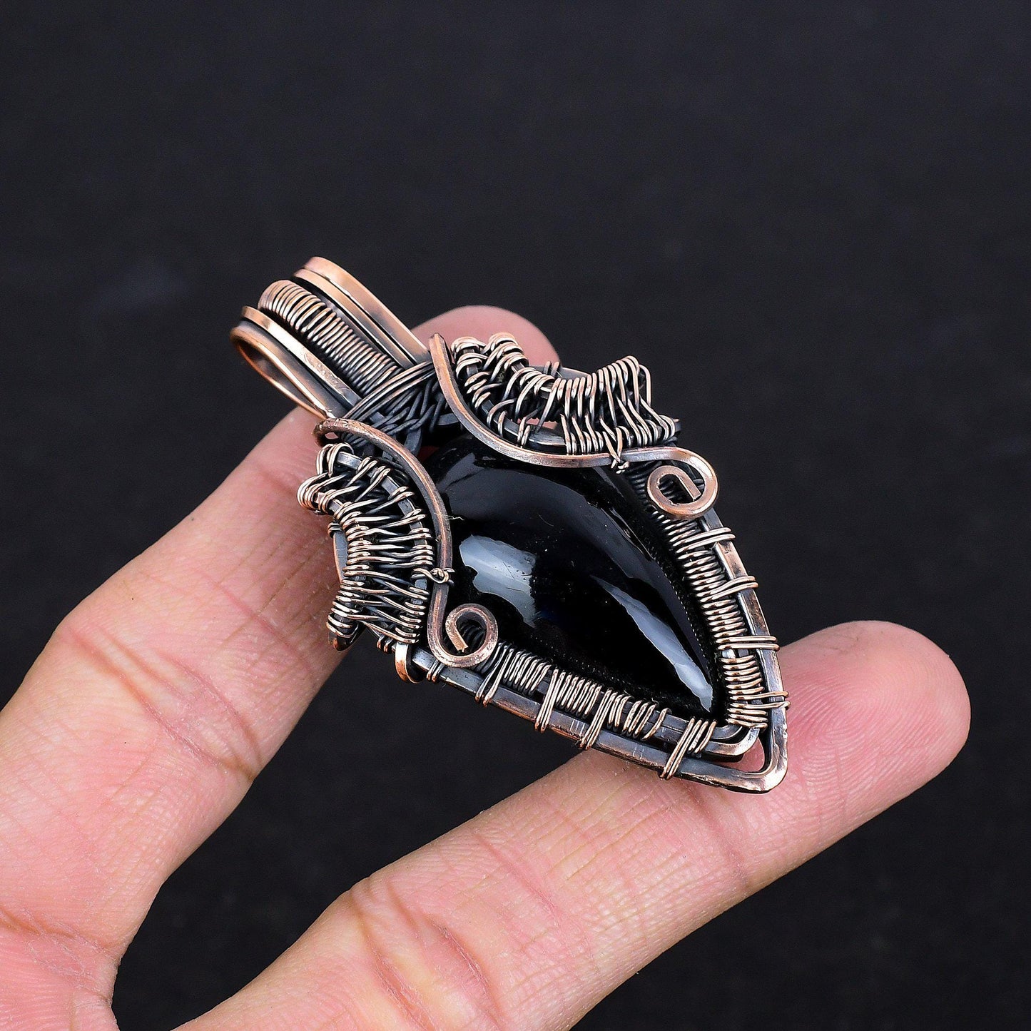 Black Obsidian Gemstone Pendant