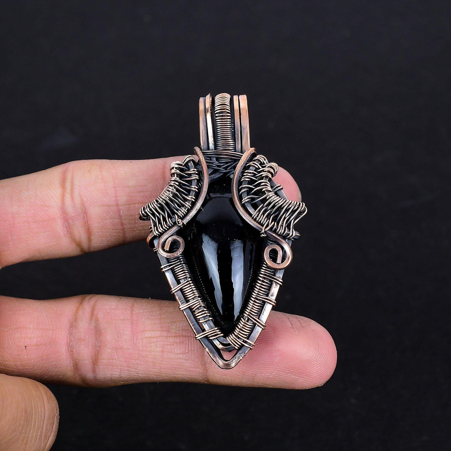 Black Obsidian Gemstone Pendant