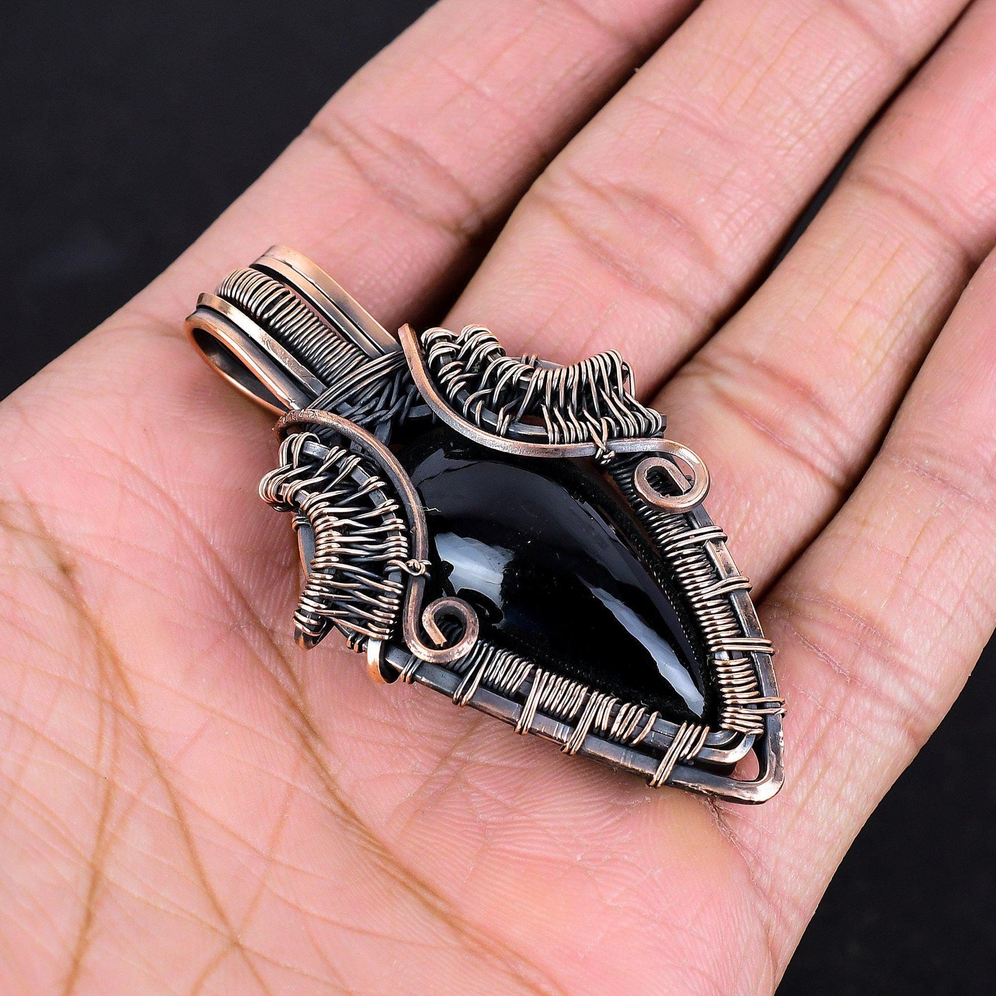 Black Obsidian Gemstone Pendant