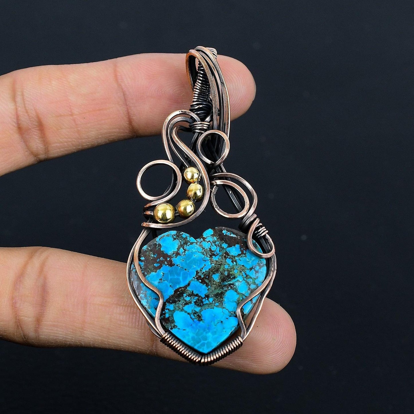 Turquoise Gemstone Heart Pendant