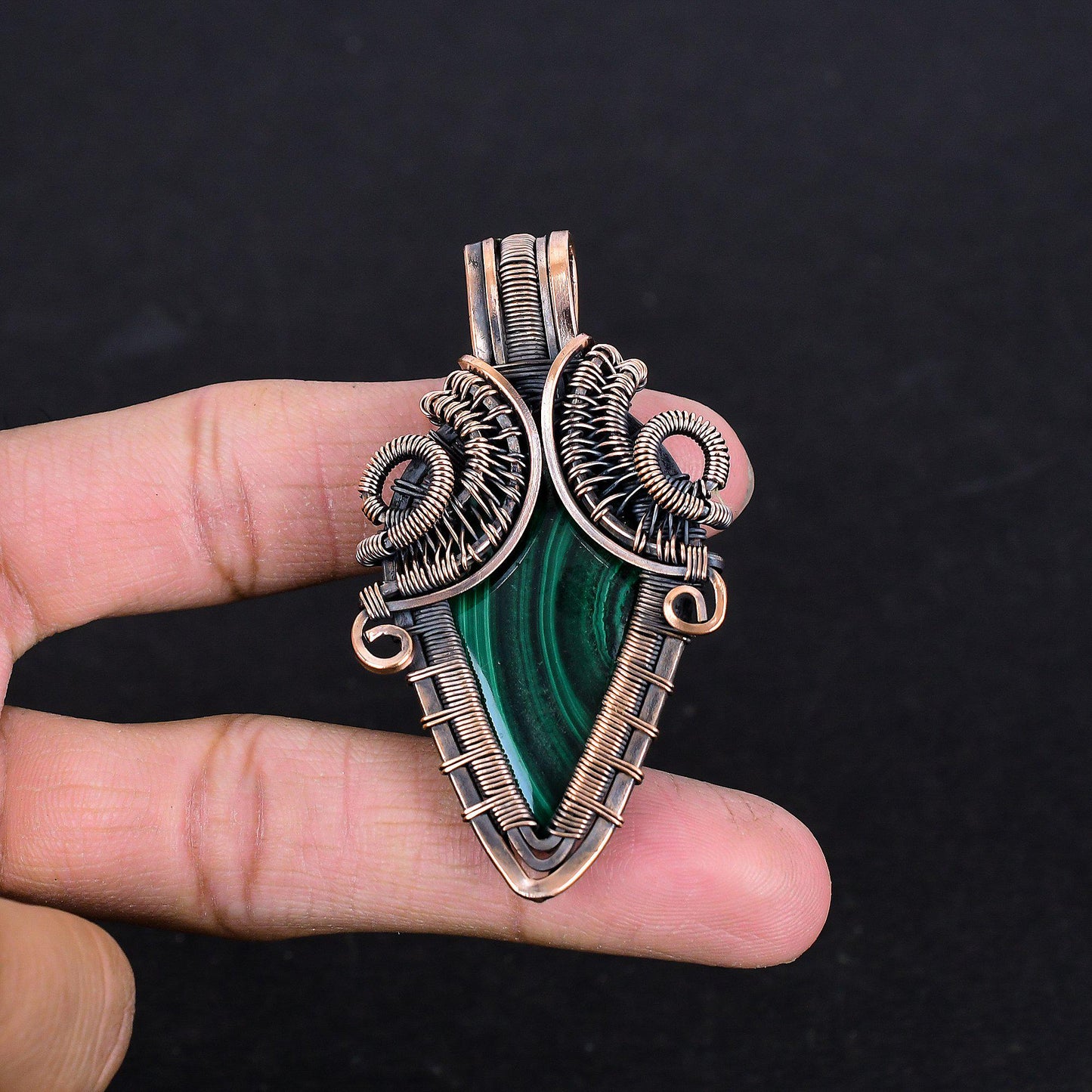 Green Malachite Gemstone Pendant
