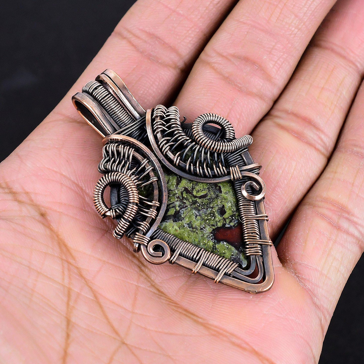 Green Bloodstone Gemstone Pendant