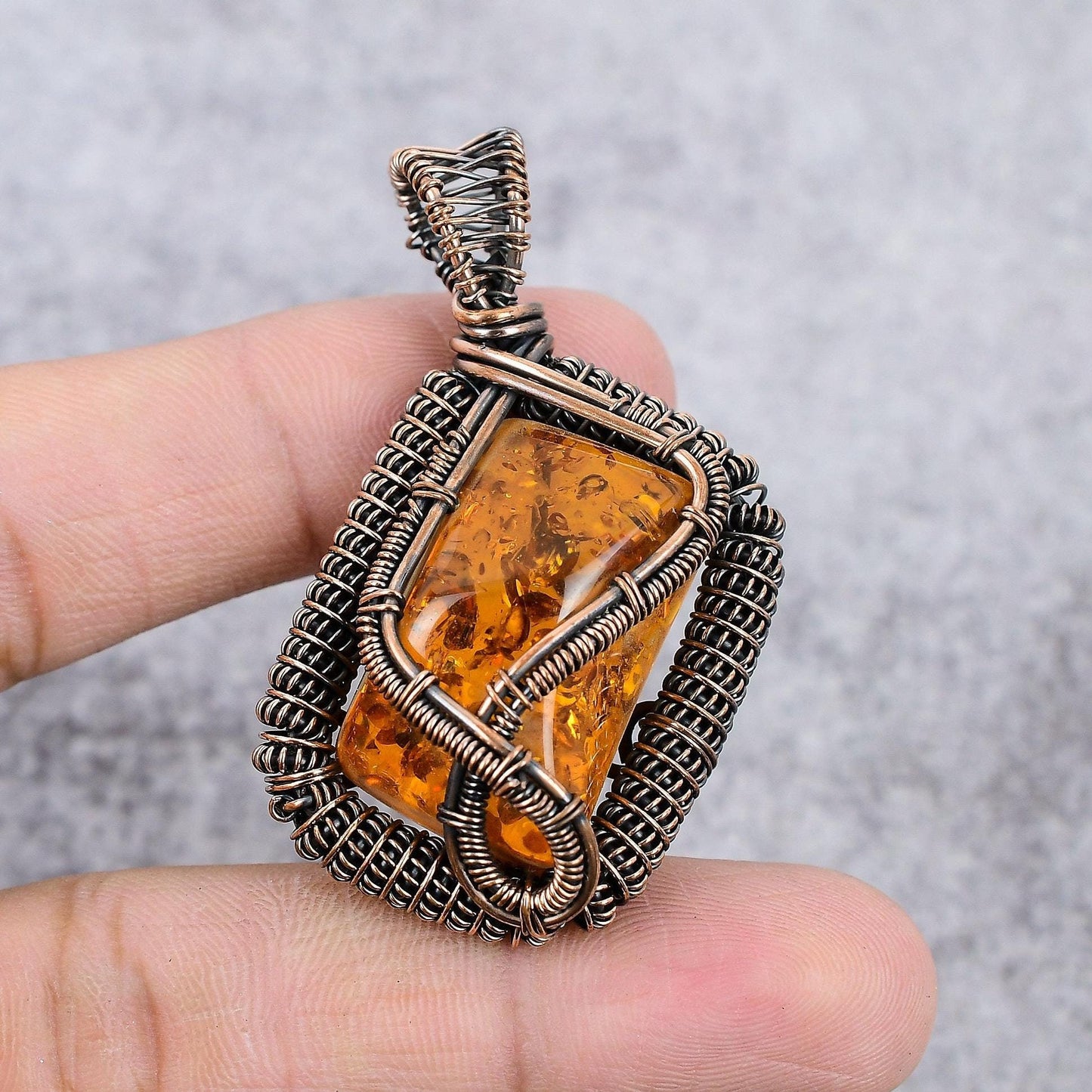 Golden Baltic Amber Gemstone Pendant