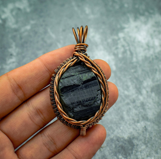 Black Tourmaline Gemstone Pendant