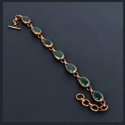 Green Emerald Gemstone Bracelet
