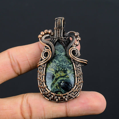 Black Star Galaxy Jasper Gemstone Pendant