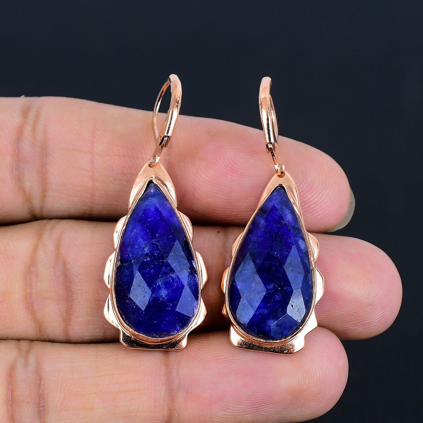 Blue Sapphire Gemstone Earrings
