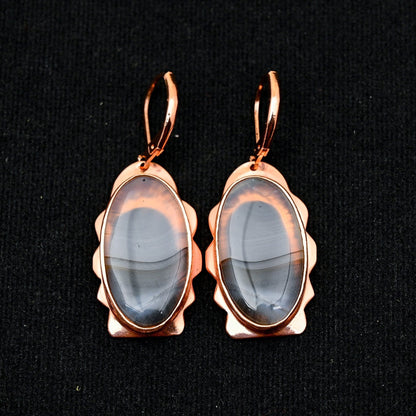 Brown Montana Agate Gemstone Earrings