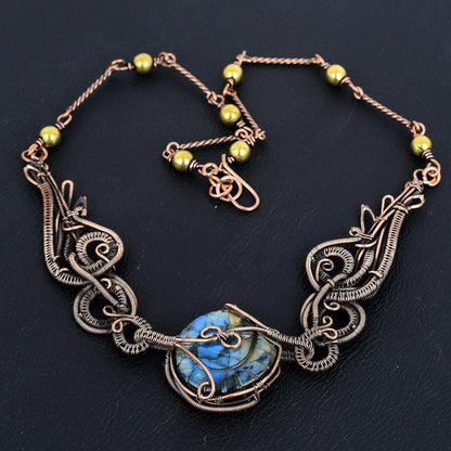 Blue Labradorite Gemstone Necklace