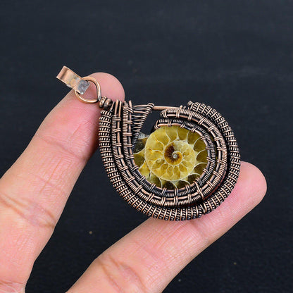 Brown Ammonite Gemstone Pendant