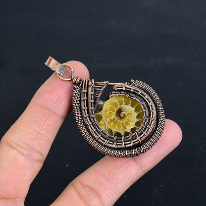 Brown Ammonite Gemstone Pendant