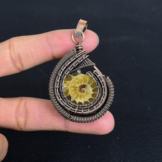 Brown Ammonite Gemstone Pendant