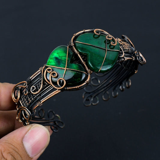 Green Fire Labradorite Gemstone Bracelet
