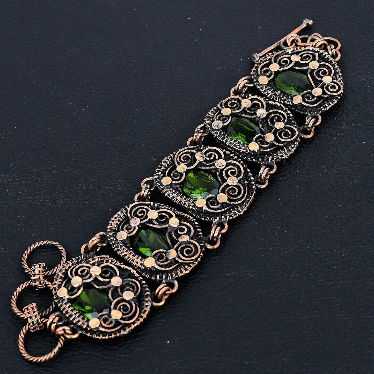 Green Peridot Gemstone Bracelet