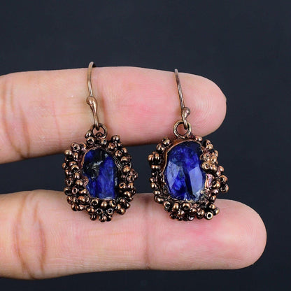 Blue Sapphire Gemstone Earrings