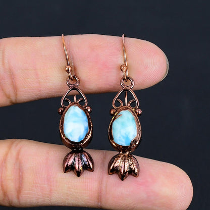 Blue Larimar Gemstone Earrings