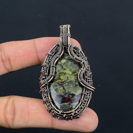 Green & Red Dragon Bloodstone Gemstone Pendant