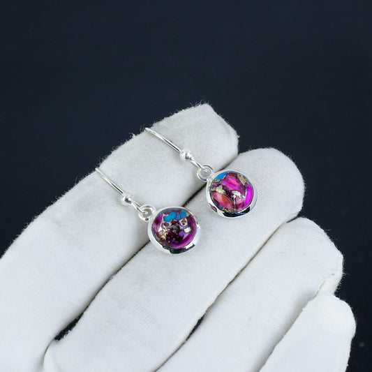 Pink Turquoise Gemstone Earrings