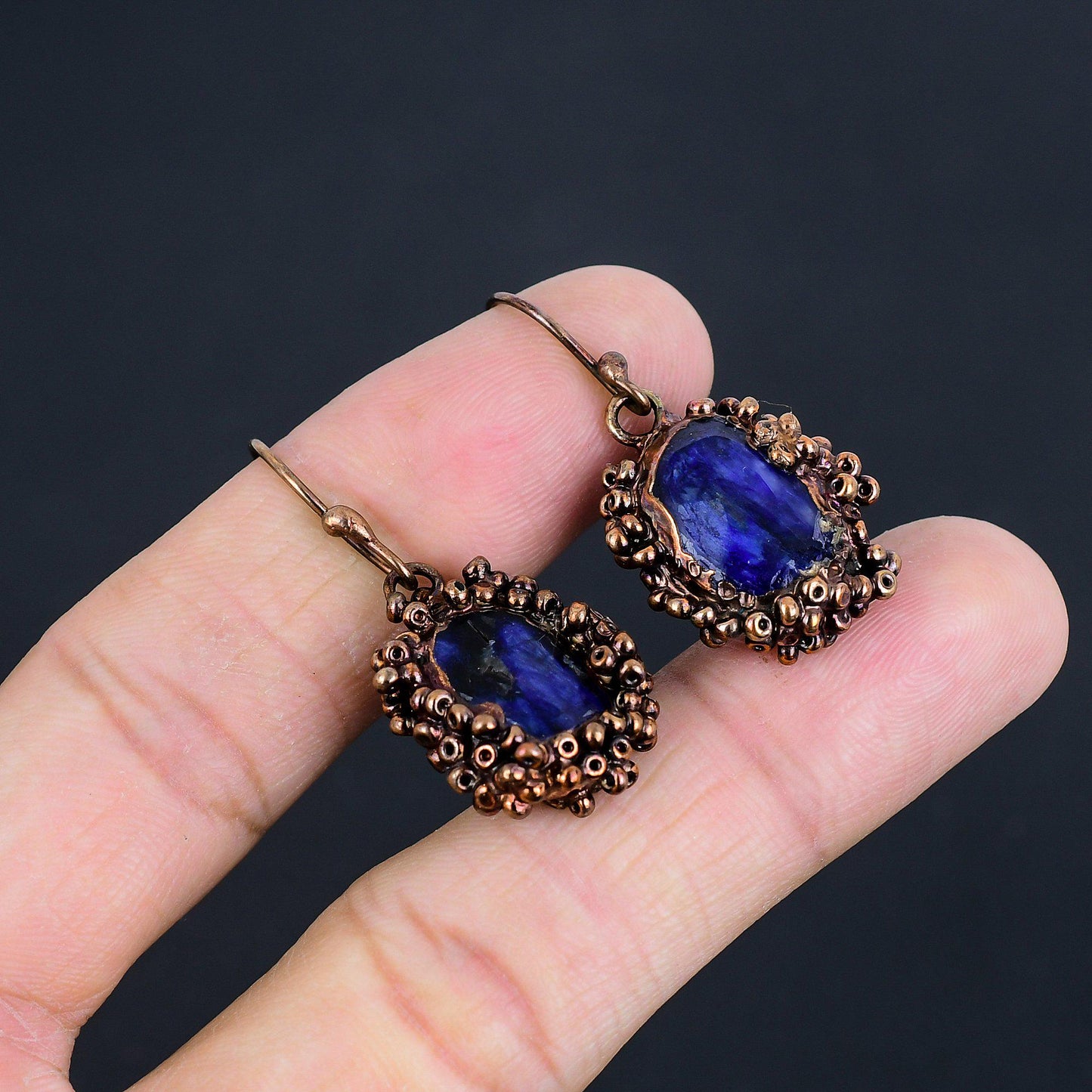 Blue Sapphire Gemstone Earrings
