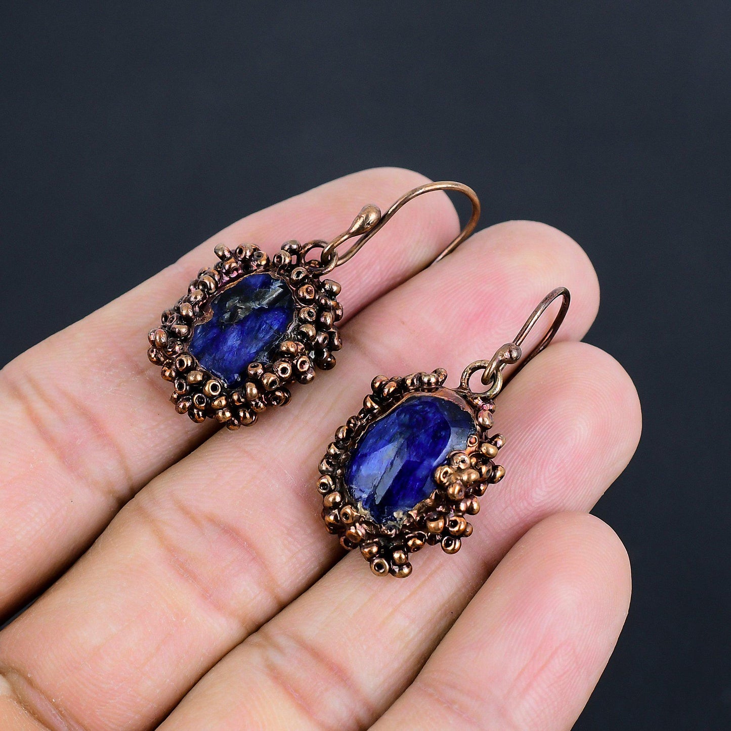 Blue Sapphire Gemstone Earrings
