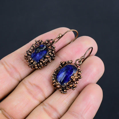 Blue Sapphire Gemstone Earrings