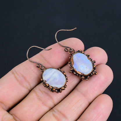 Rainbow Moonstone Gemstone Earrings
