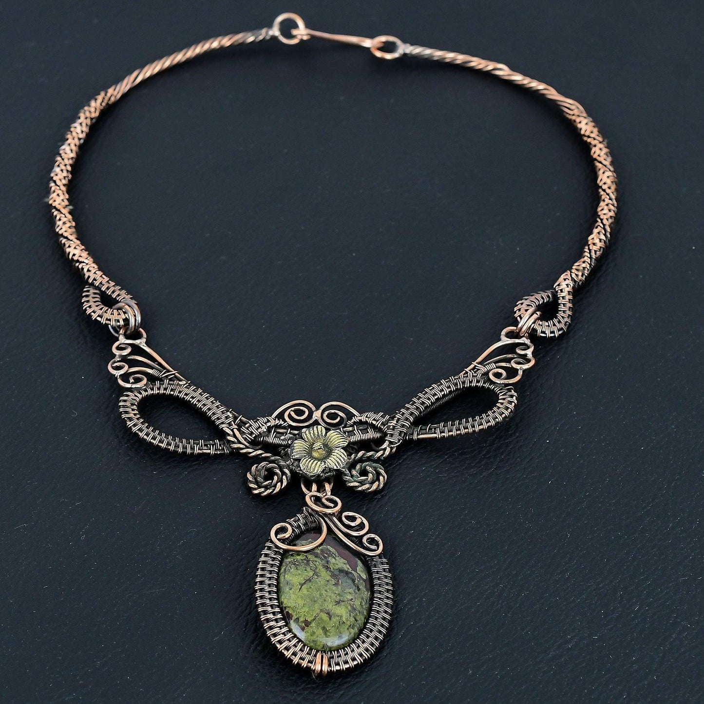 Green Bloodstone Gemstone Pendant