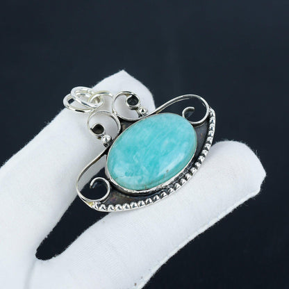 Blue Amazonite Sterling Silver Pendant