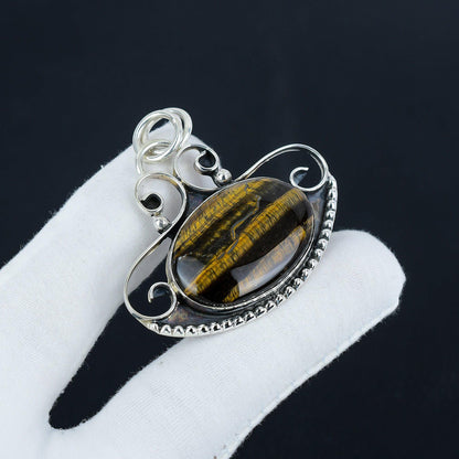 Brown Tiger Eye Silver Pendant