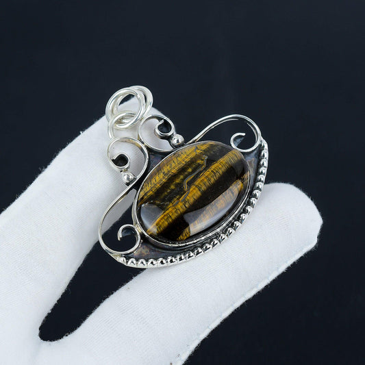 Brown Tiger Eye Silver Pendant
