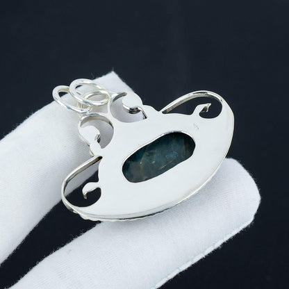 Blue Apatite Sterling Silver Pendant
