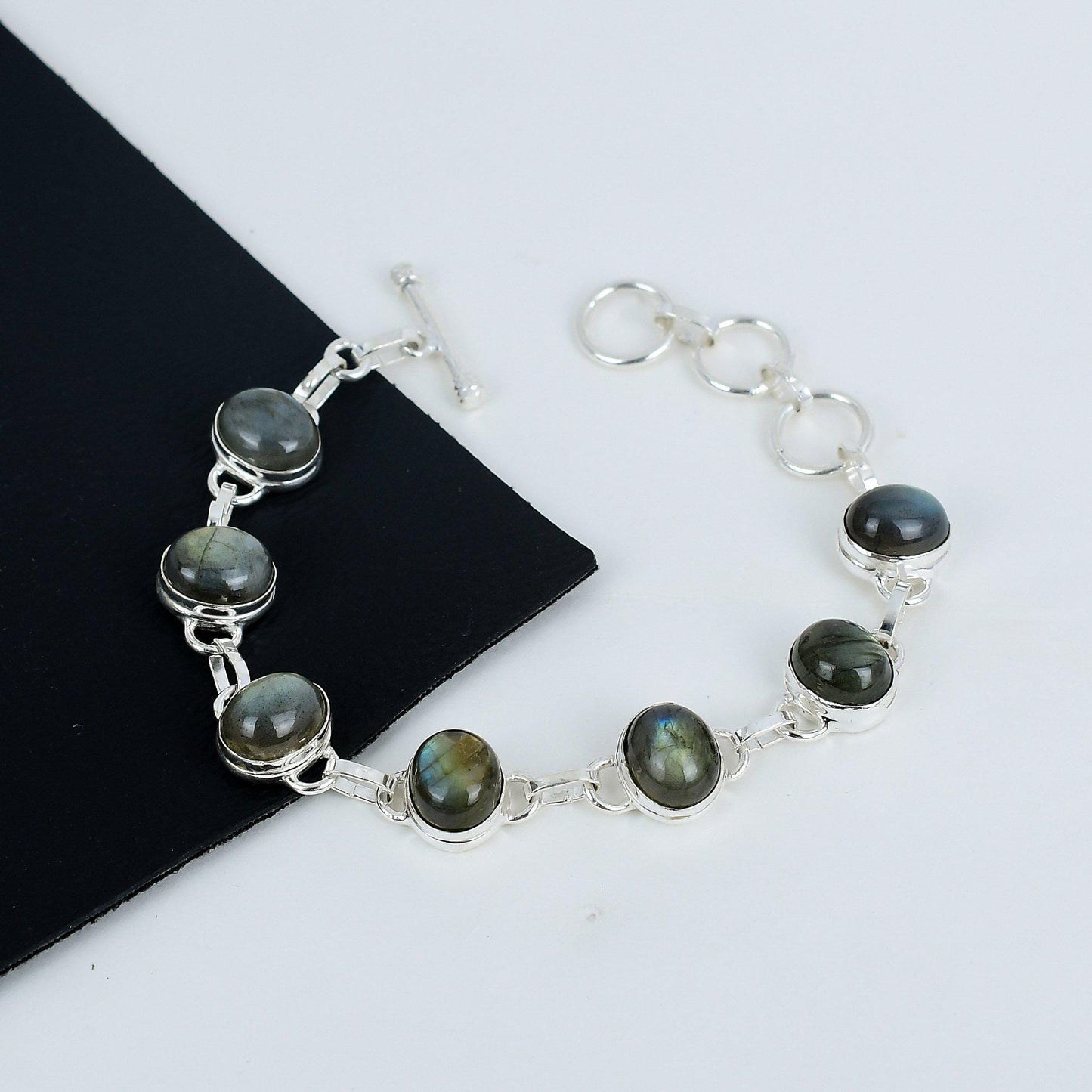 Blue Labradorite Silver Bracelet