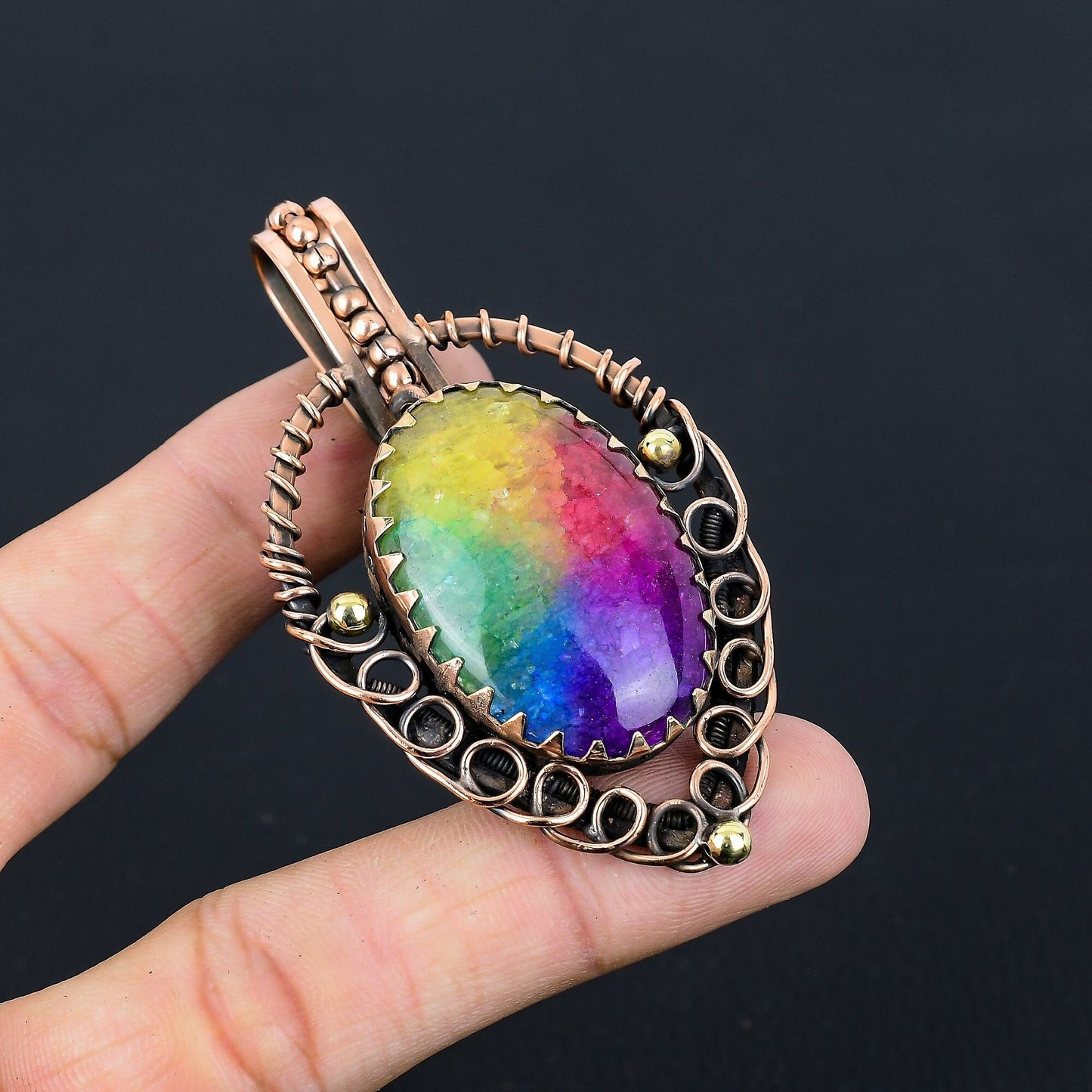 Rainbow Solar Quartz Gemstone Pendant