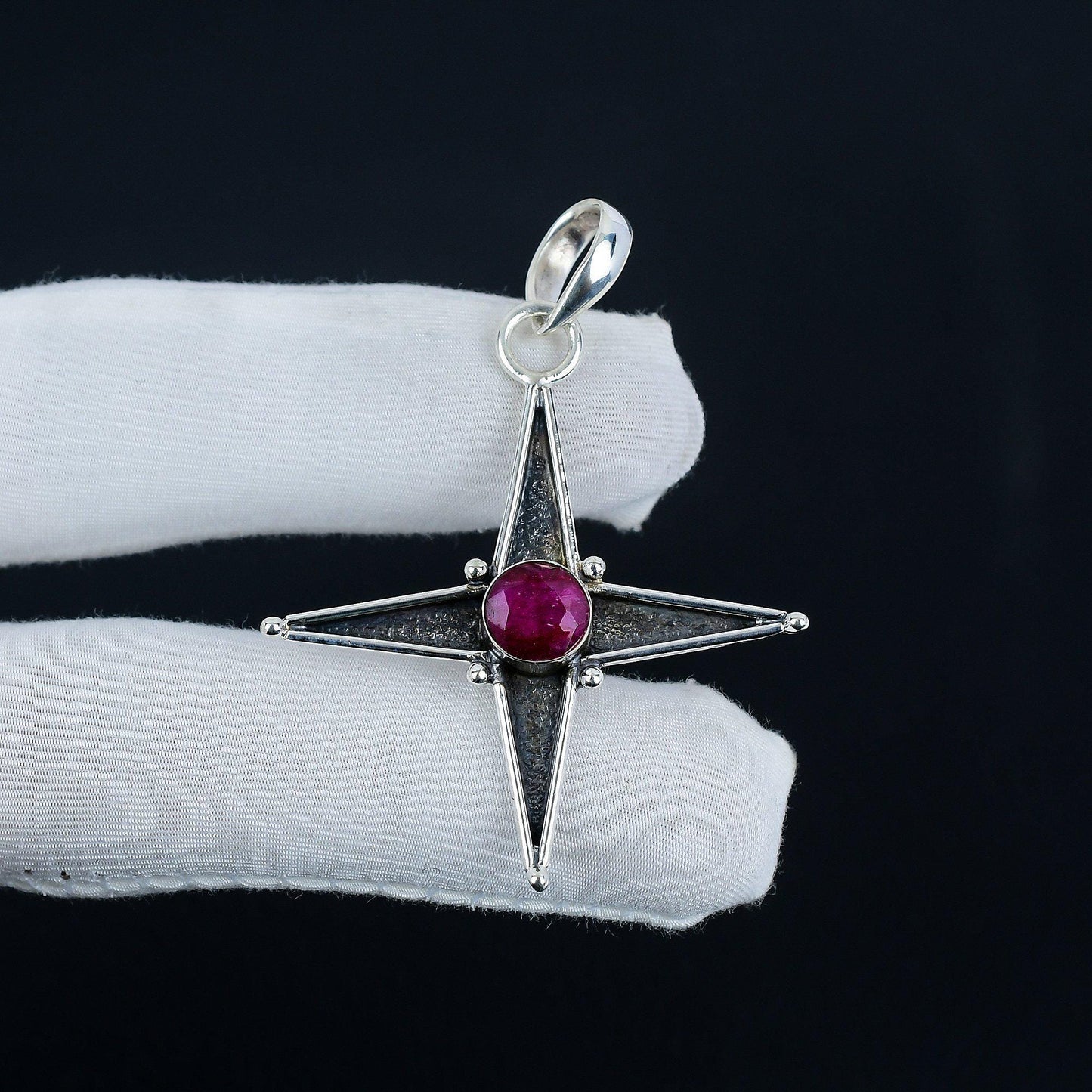 Red Kashmir Ruby Gemstone Pendant