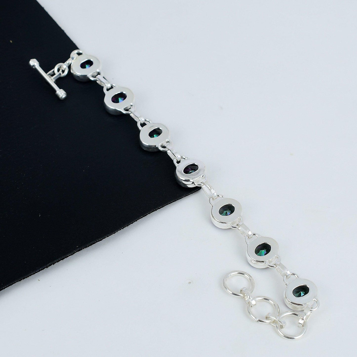 Mystic Rainbow Topaz Sterling Silver Bracelet